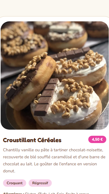 The Donuts Island — site réalisé par Click & Arise, vue sur mobile